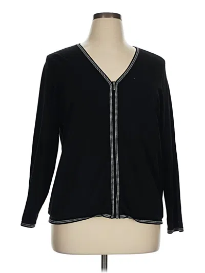 Pre-owned Charter Club Long Sleeve Blouse In Black