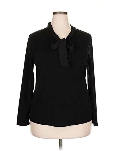 Pre-owned Charter Club Long Sleeve Blouse In Black