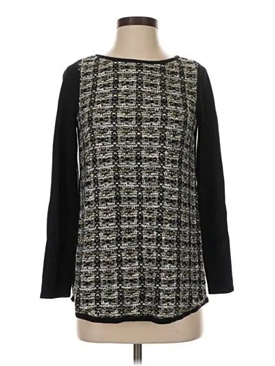 Pre-owned Charter Club Long Sleeve Blouse In Black