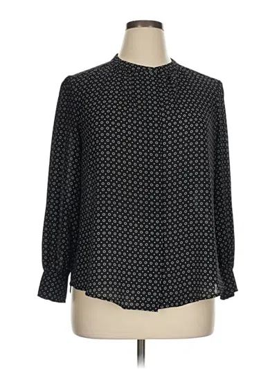 Pre-owned Charter Club Long Sleeve Blouse In Black