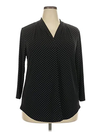 Pre-owned Charter Club Long Sleeve Blouse In Black