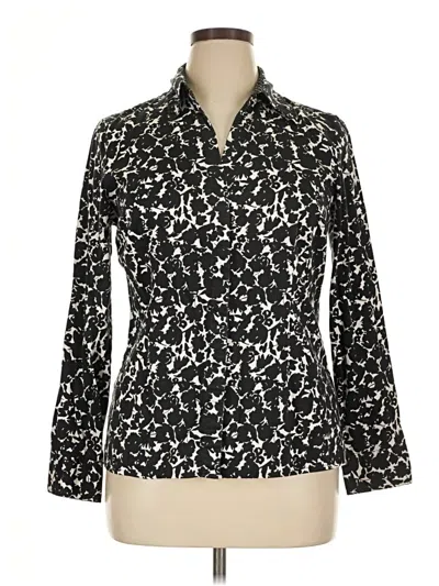 Pre-owned Charter Club Long Sleeve Blouse In Black