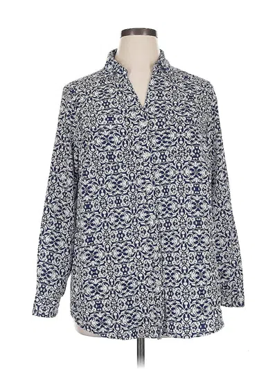 Pre-owned Charter Club Long Sleeve Blouse In Blue