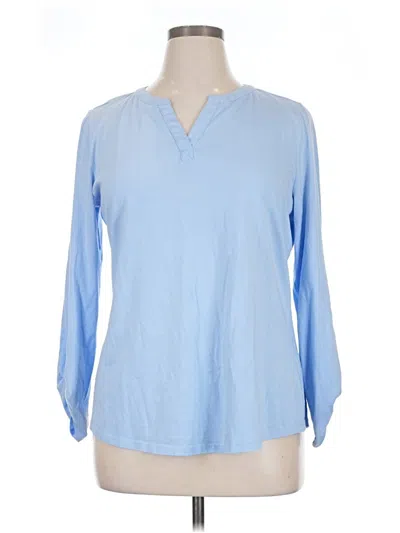 Pre-owned Charter Club Long Sleeve Blouse In Blue