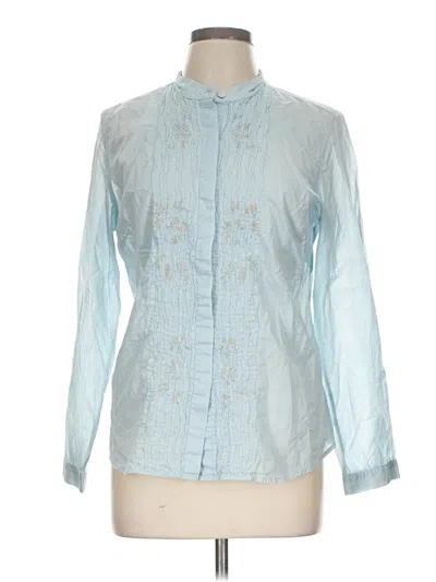 Pre-owned Charter Club Long Sleeve Blouse In Blue