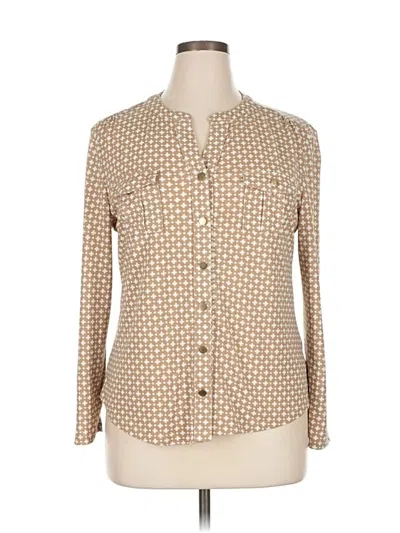 Pre-owned Charter Club Long Sleeve Blouse In Brown