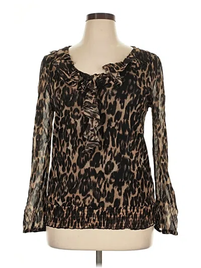 Pre-owned Charter Club Long Sleeve Blouse In Brown