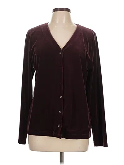 Pre-owned Charter Club Long Sleeve Blouse In Burgundy
