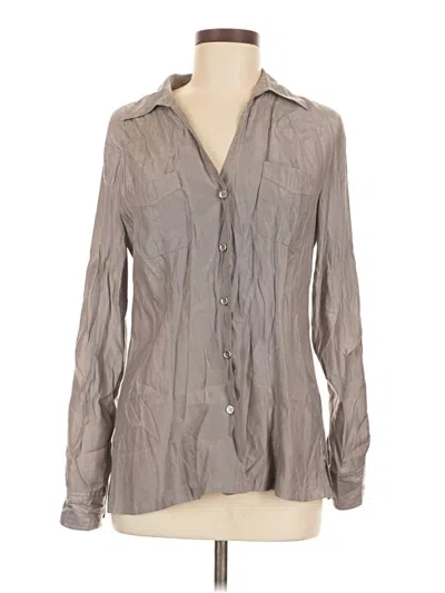 Pre-owned Charter Club Long Sleeve Blouse In Gray
