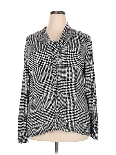 Pre-owned Charter Club Long Sleeve Blouse In Gray