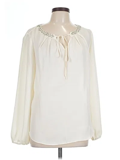 Pre-owned Charter Club Long Sleeve Blouse In Ivory
