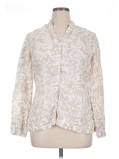 Pre-owned Charter Club Long Sleeve Blouse In Ivory