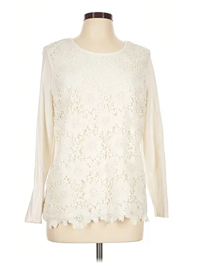 Pre-owned Charter Club Long Sleeve Blouse In Ivory