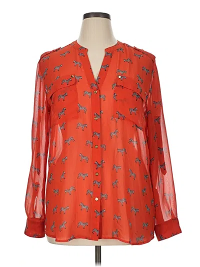 Pre-owned Charter Club Long Sleeve Blouse In Orange