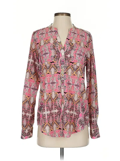 Pre-owned Charter Club Long Sleeve Blouse In Pink