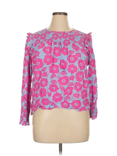 Pre-owned Charter Club Long Sleeve Blouse In Pink
