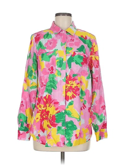 Pre-owned Charter Club Long Sleeve Blouse In Pink