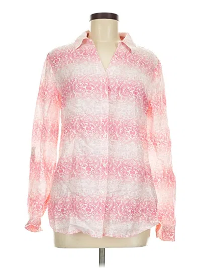 Pre-owned Charter Club Long Sleeve Blouse In Pink