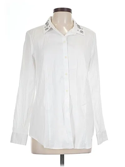 Pre-owned Charter Club Long Sleeve Blouse In White