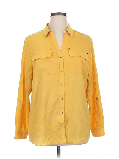 Pre-owned Charter Club Long Sleeve Blouse In Yellow