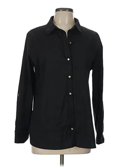 Pre-owned Charter Club Long Sleeve Button Down Shirt In Black