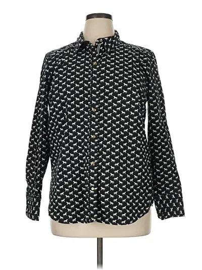 Pre-owned Charter Club Long Sleeve Button Down Shirt In Black