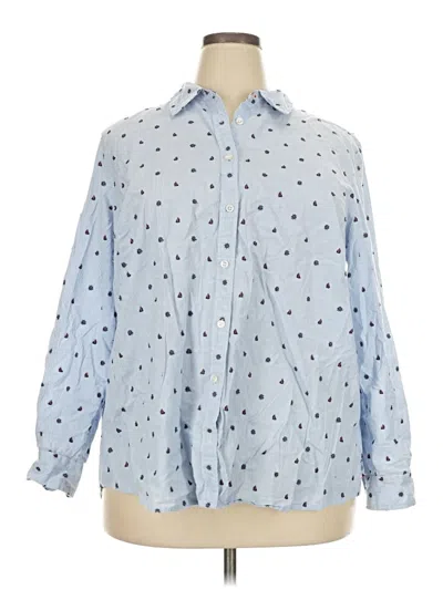 Pre-owned Charter Club Long Sleeve Button Down Shirt In Blue