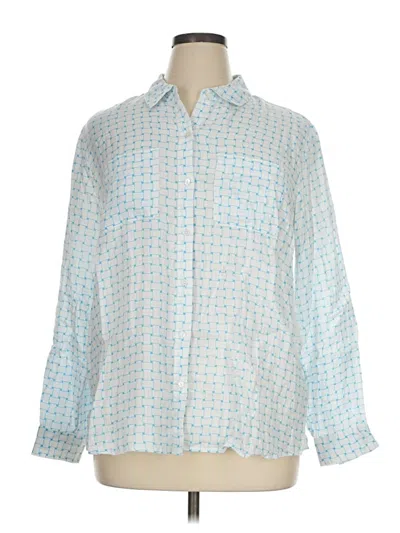 Pre-owned Charter Club Long Sleeve Button Down Shirt In Blue