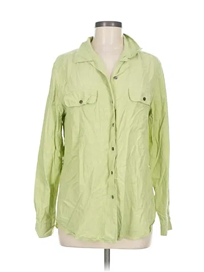 Pre-owned Charter Club Long Sleeve Button Down Shirt In Green