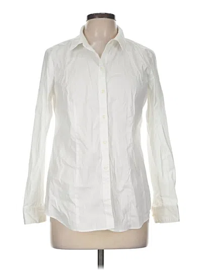Pre-owned Charter Club Long Sleeve Button Down Shirt In Ivory