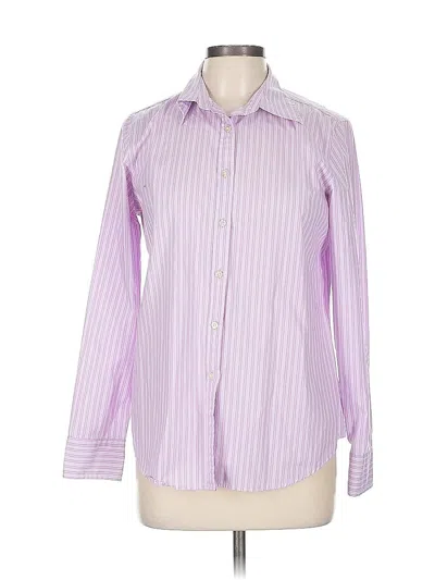 Pre-owned Charter Club Long Sleeve Button Down Shirt In Purple