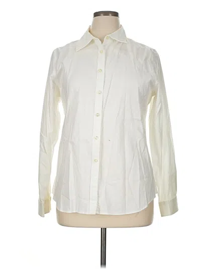 Pre-owned Charter Club Long Sleeve Button Down Shirt In White