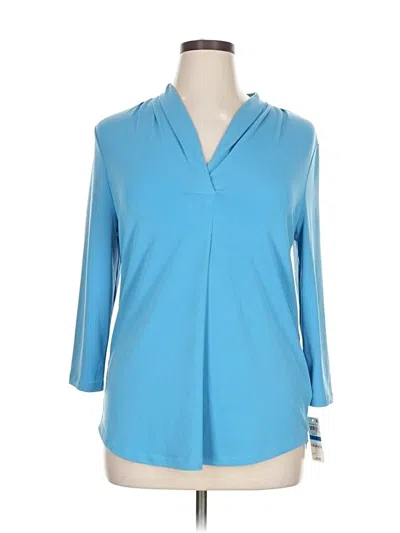 Pre-owned Charter Club Long Sleeve Polo Shirt In Blue