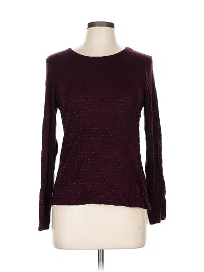 Pre-owned Charter Club Long Sleeve T-shirt In Burgundy