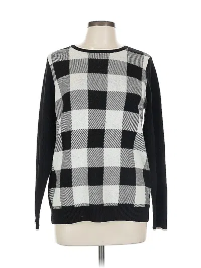 Pre-owned Charter Club Long Sleeve Top Black Crew Neck Tops