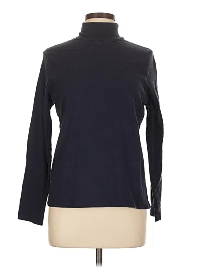 Pre-owned Charter Club Long Sleeve Top Black Turtleneck Tops
