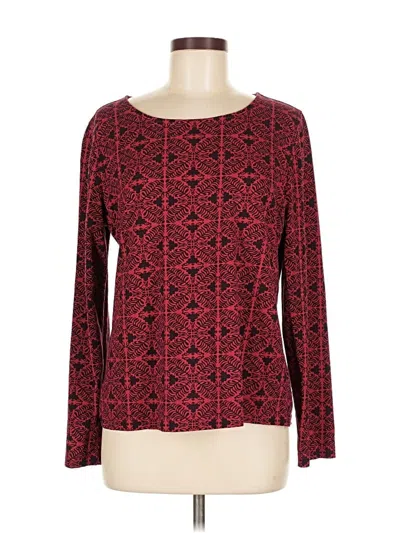 Pre-owned Charter Club Long Sleeve Top Burgundy Boatneck Tops