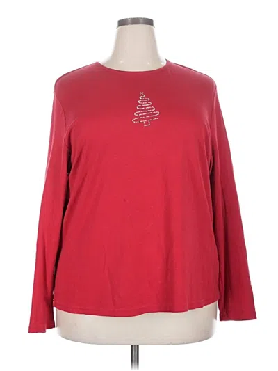 Pre-owned Charter Club Long Sleeve T-shirt In Red