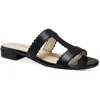 Charter Club Lulia Womens Faux Leather Round Toe Slide Sandals In Black