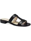 CHARTER CLUB LULIA WOMENS FAUX LEATHER ROUND TOE SLIDE SANDALS