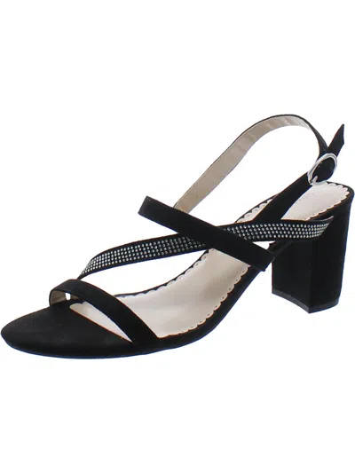 Charter Club Lunah Womens Glitter Criss-cross Slingback Sandals In Black
