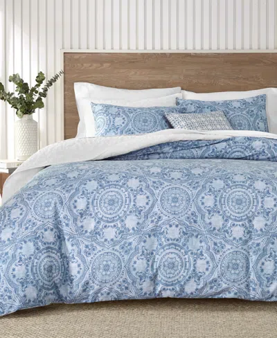 Charter Club Lyra Medallion 2-pc. Duvet Cover Set, Twin, Macy's Exclusive In Blue