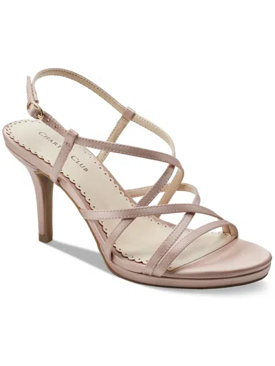 Charter Club Merlott Womens Strappy Dressy Kitten Heels In Beige