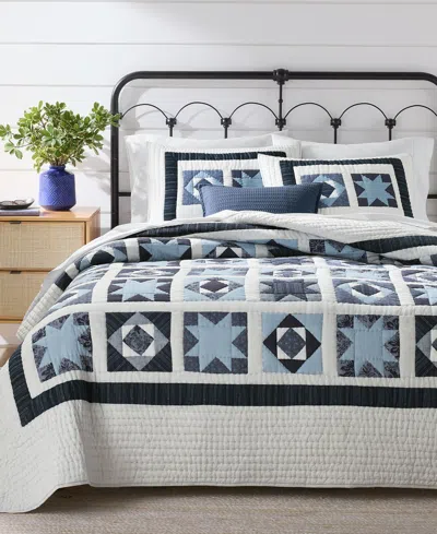 Charter Club Midnight Star Artisan 3-pc. Quilt Set, Full/queen, Macy's Exclusive In Blue