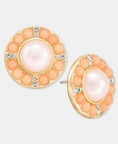 Charter Club Mixed Stone Stud Earrings, Macy's Exclusive In Gold