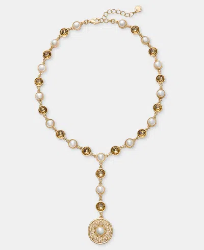 Charter Club Multi-stone Lariat Necklace, Macy's Exclusive In Gold