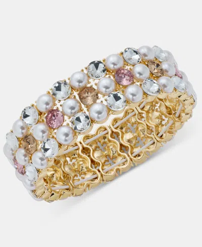 Charter Club Multi-stone Stretch Bracelet, Macy's Exclusive In Gold