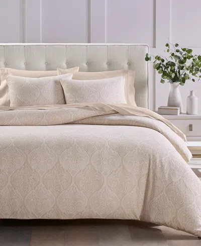 Charter Club Ogee Floral 3-pc. Duvet Cover Set, Full/queen, Exclusively At Macy's In Khaki