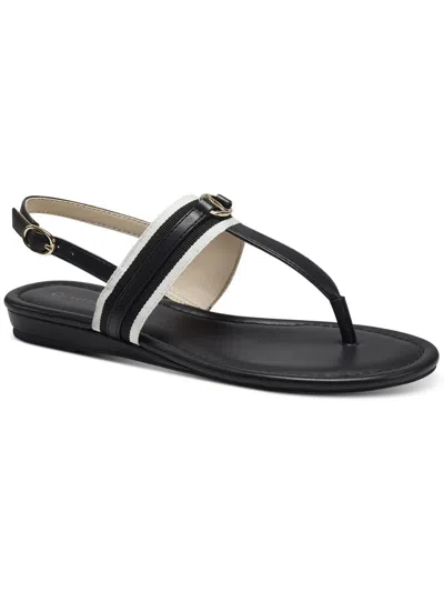 Charter Club Onelle Womens Faux Leather Thong T-strap Sandals In Multi