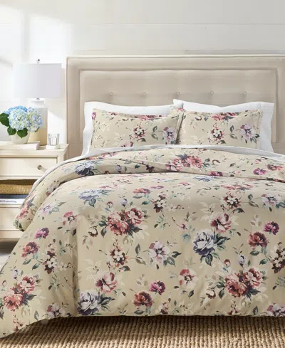 Charter Club Ophelia Floral 3-piece Duvet Cover Set, King, Macy's Exclusive In Brown